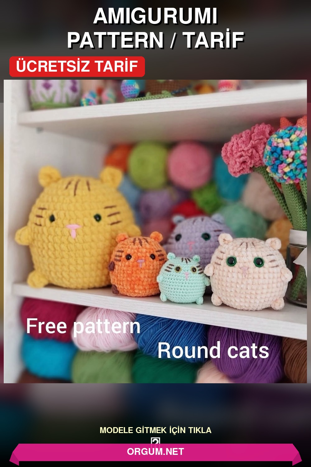 Yuvarlak Kedi Amigurumi Tarifi Pin