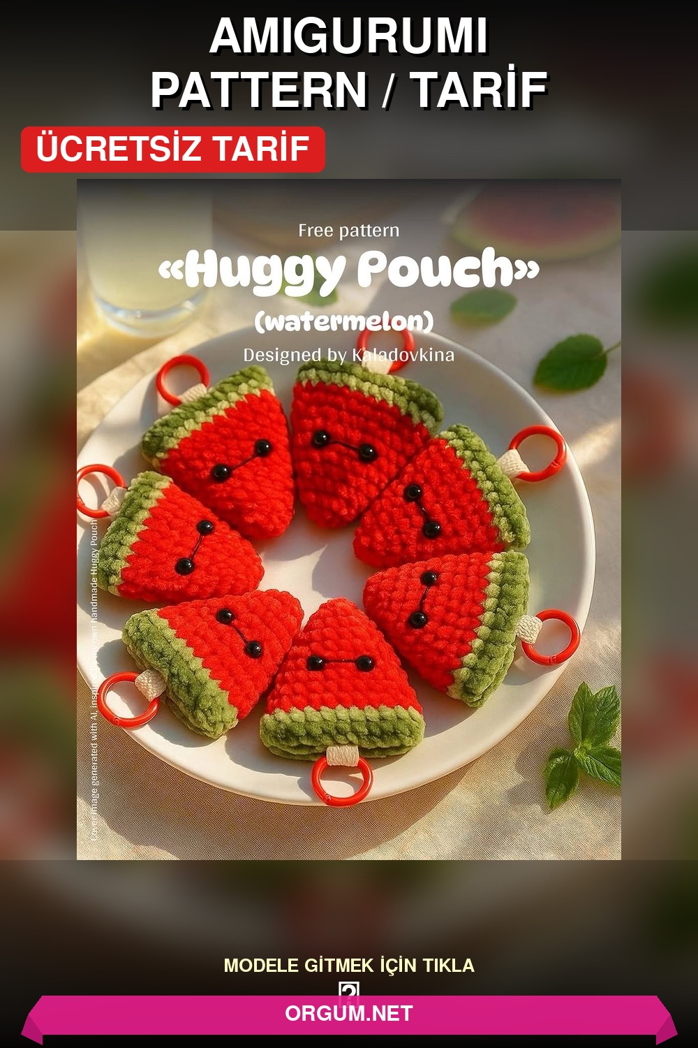 Karpuz Amigurumi Çanta Amigurumi Tarifi Pin