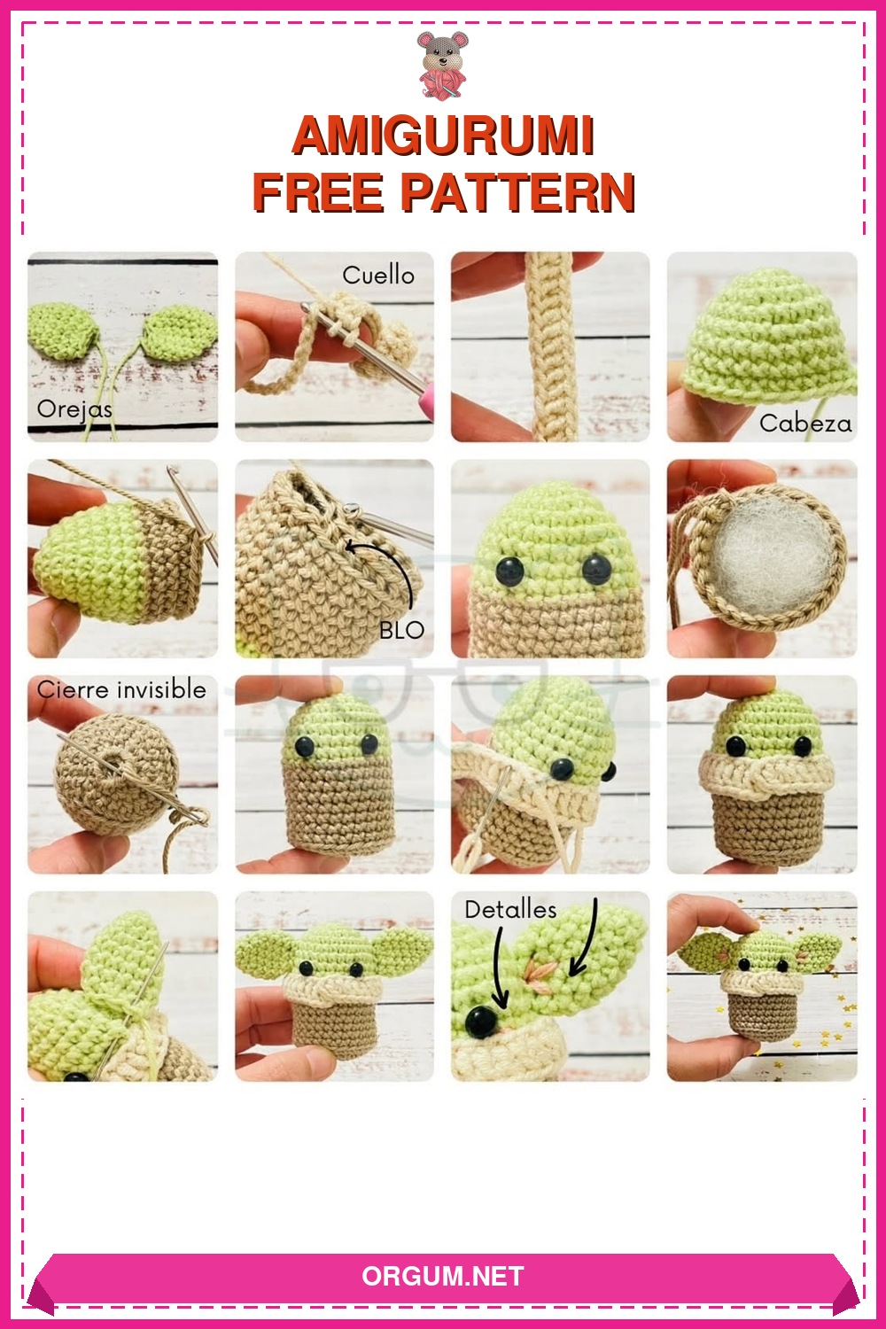 Mini Baby Yoda (Grogu) Amigurumi Tarifi Pin