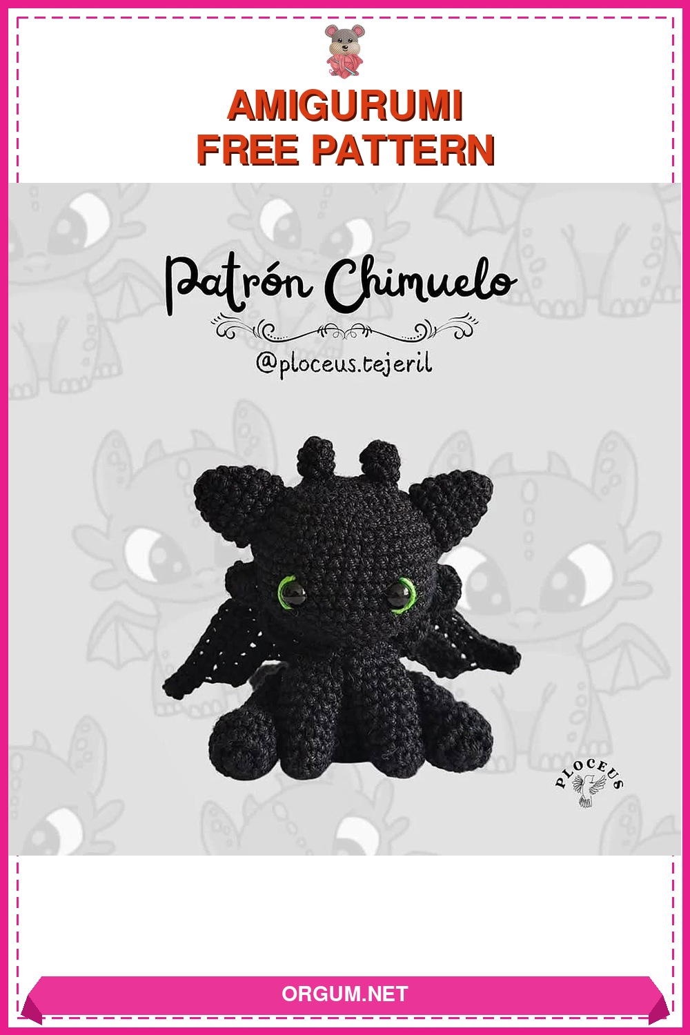 Dişsiz Ejderha (Chimuelo) Amigurumi Tarifi Pin