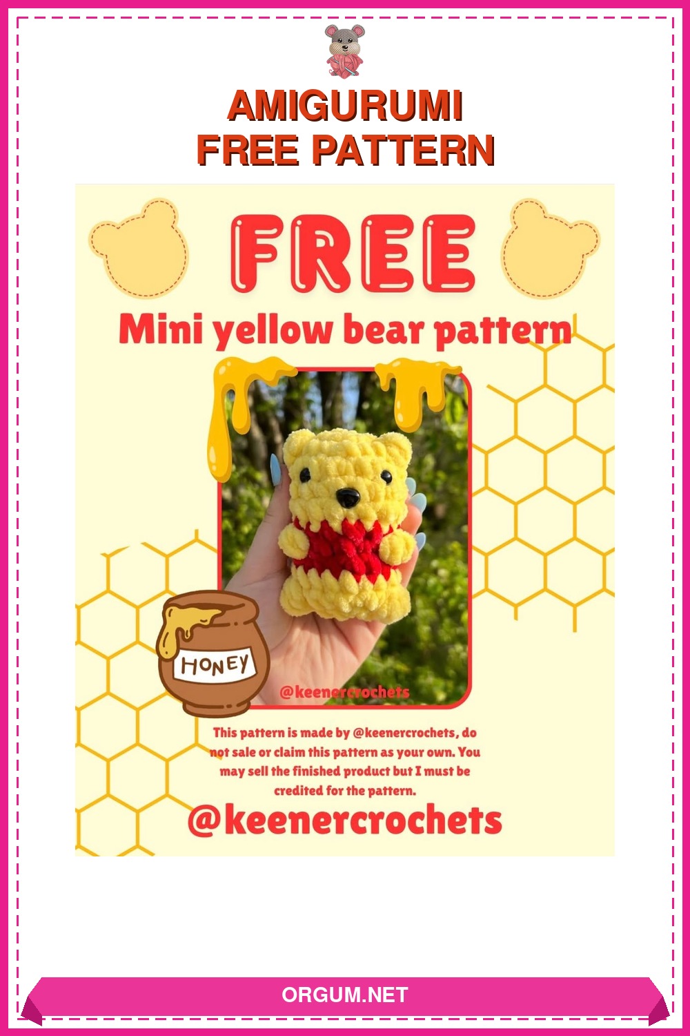 Mini Sarı Ayıcık Amigurumi Tarifi Pin