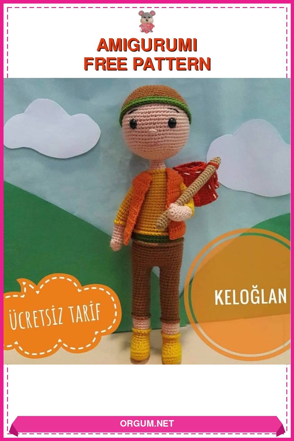 Keloğlan Amigurumi Tarifi Pin