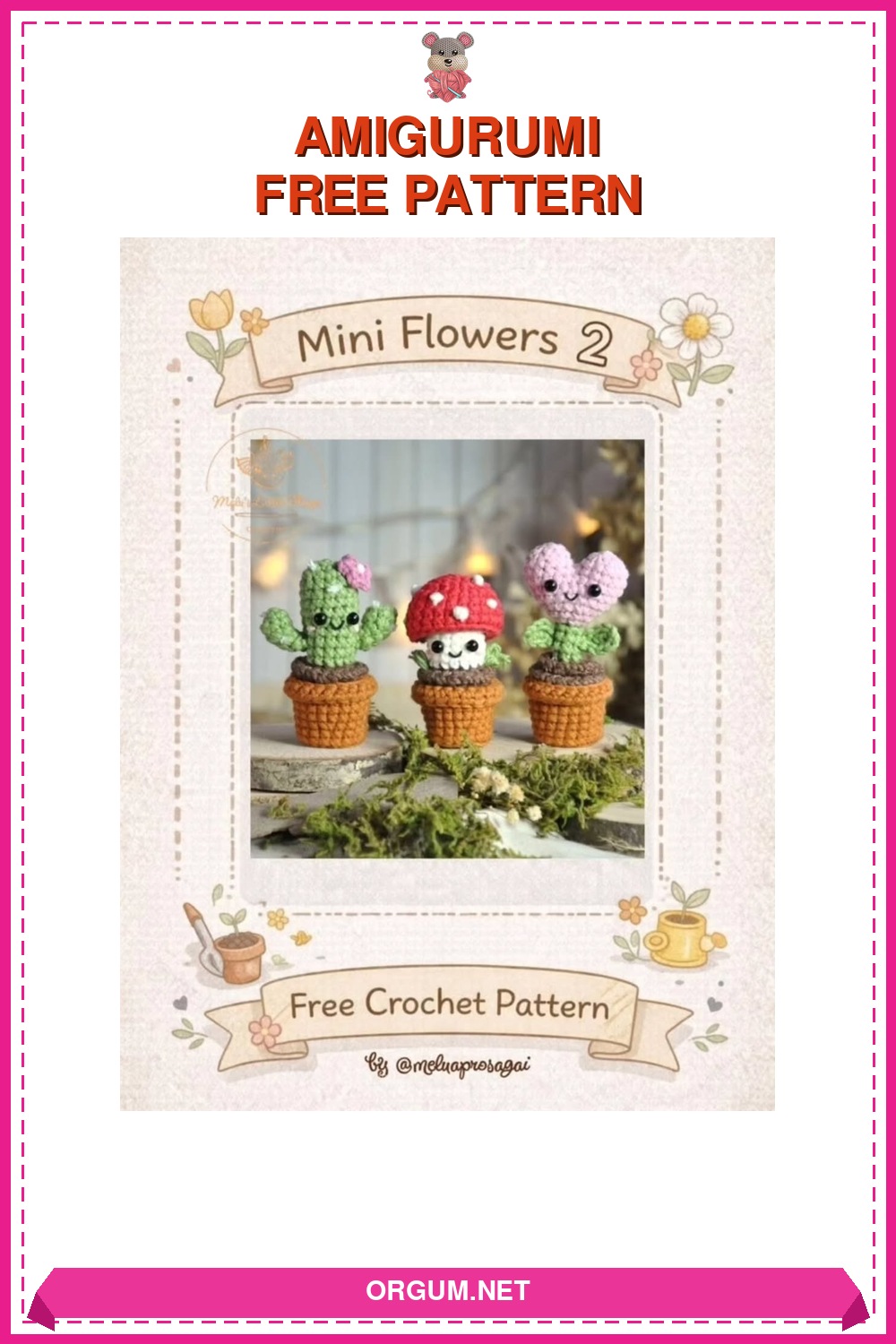 Saksıda Kaktüs Ve Çiçek Sepeti Amigurumi Tarifi - Ücretsiz Ve Kolay 6 Saksıda Kaktüs Ve Çiçek Sepeti Amigurumi Tarifi Pin