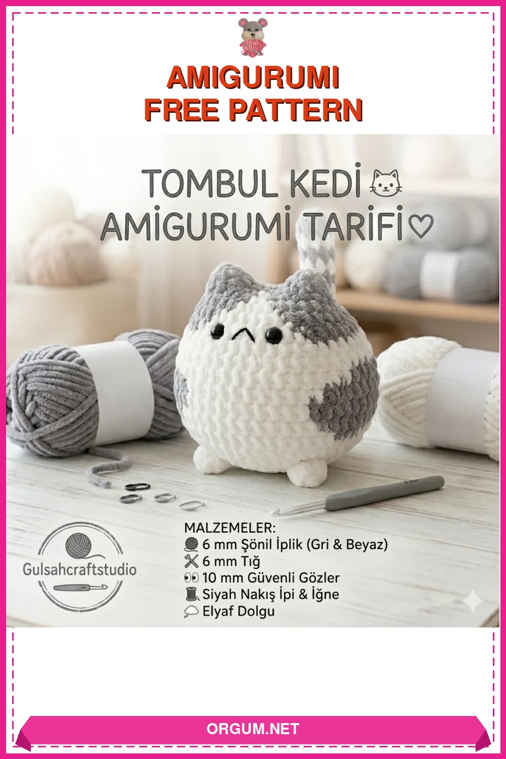 Tombul Kedi Amigurumi Tarifi: Adım Adım Sevimli Bir Dost Örün 6 Tombul Kedi Amigurumi Tarifi Pin