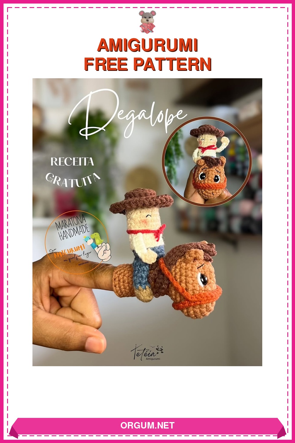 Degalope Kovboy Ve Atı Parmak Kuklası Amigurumi Tarifi Pin