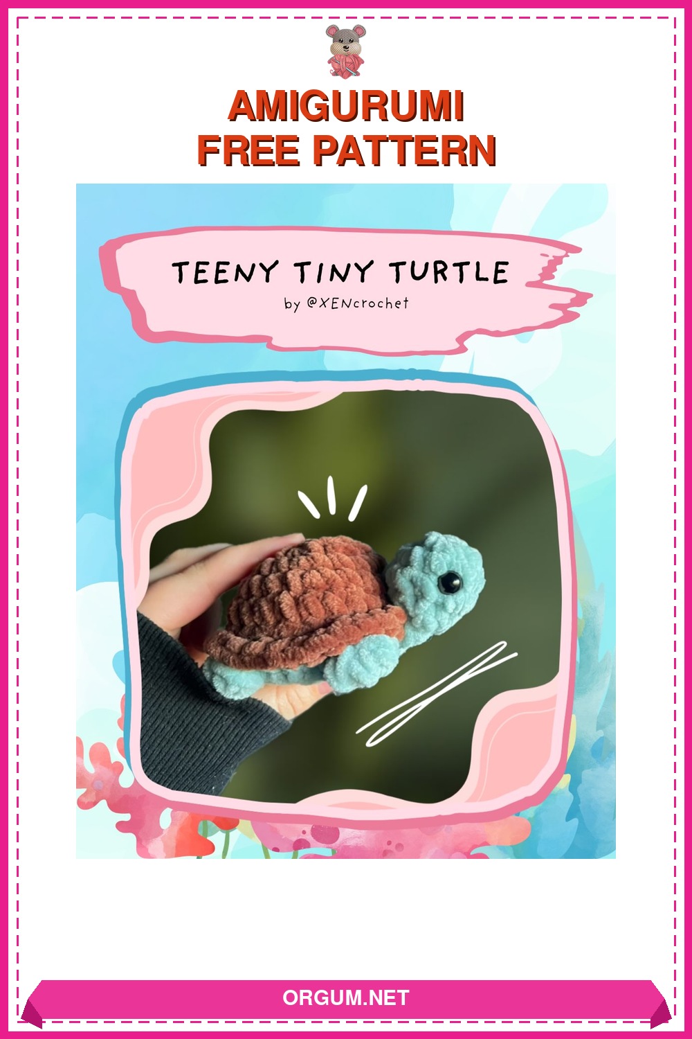 Küçücük Kaplumbağa Amigurumi Tarifi Pin