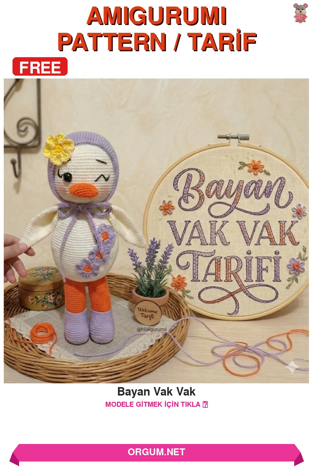 Bayan Vak Vak Amigurumi Tarifi Pin