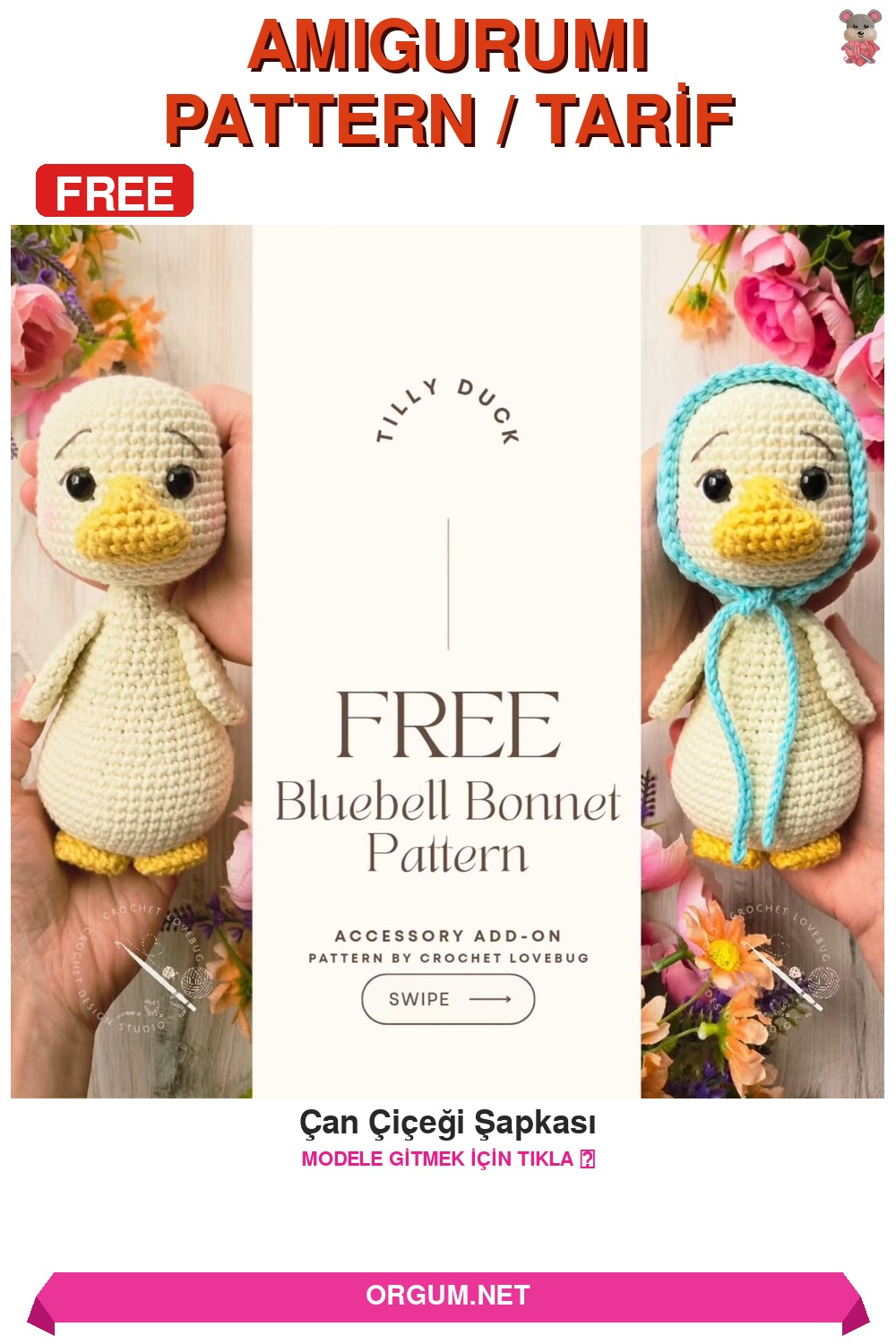 Çan Çiçeği Şapkası Amigurumi Tarifi Pin