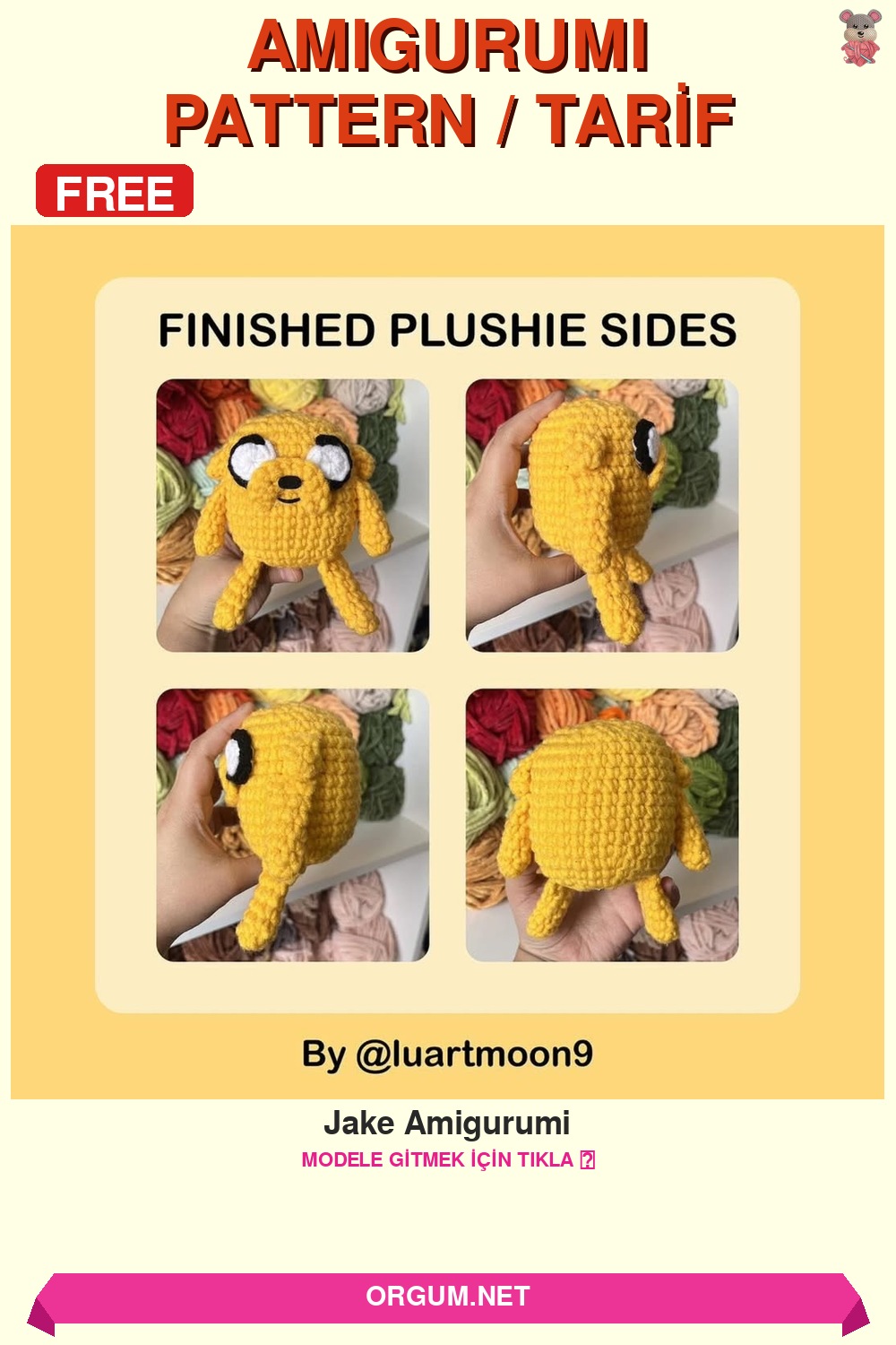 Jake Amigurumi Amigurumi Tarifi Pin