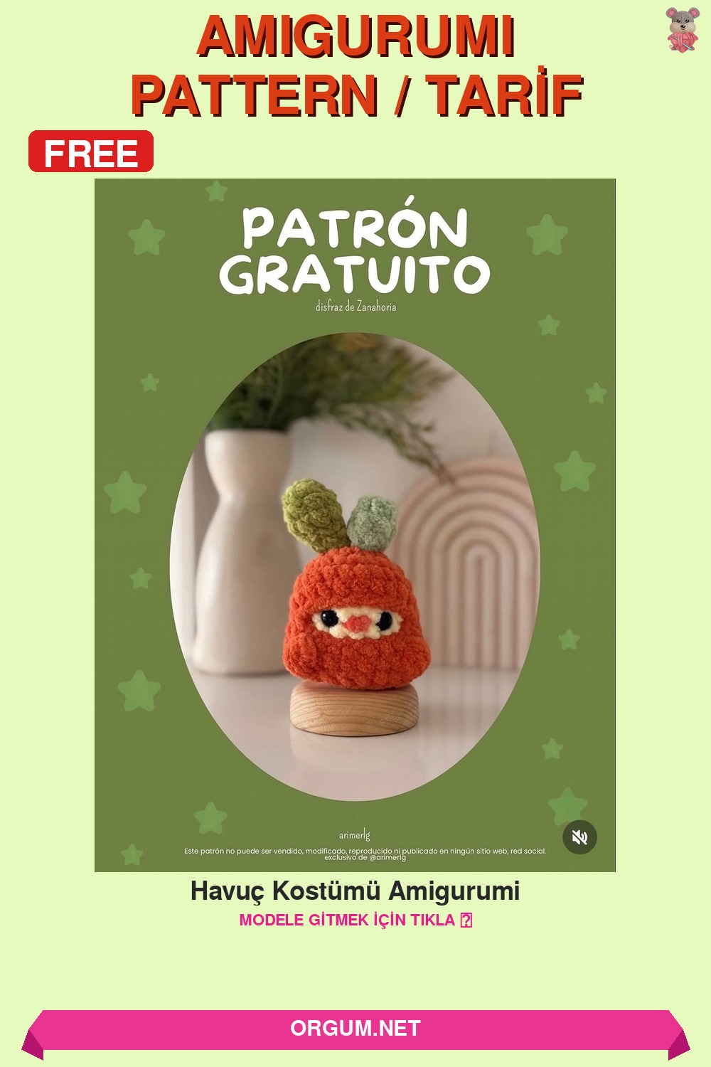 Havuç Kostümü Amigurumi Amigurumi Tarifi Pin