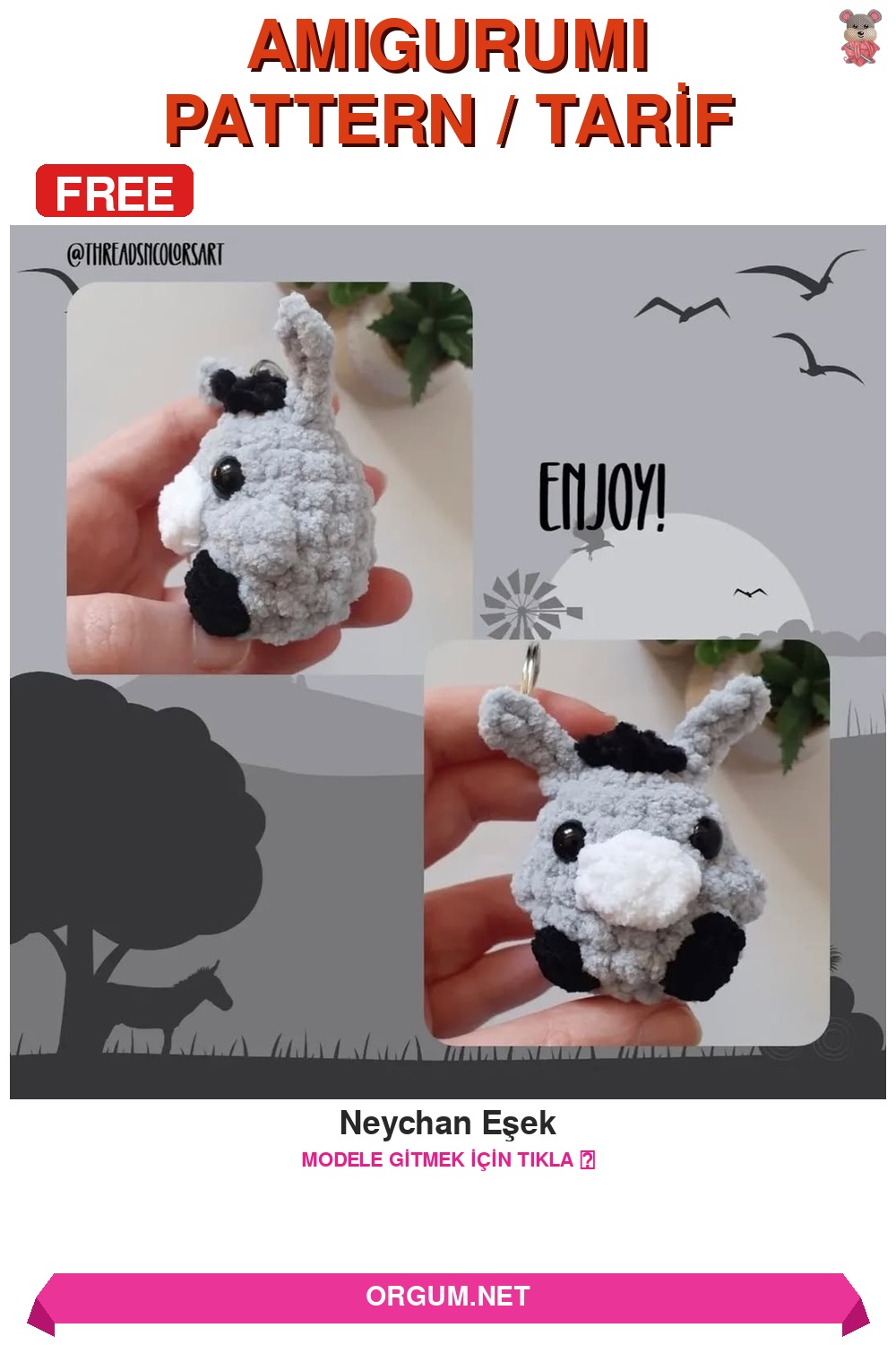 Neychan Eşek Amigurumi Tarifi Pin
