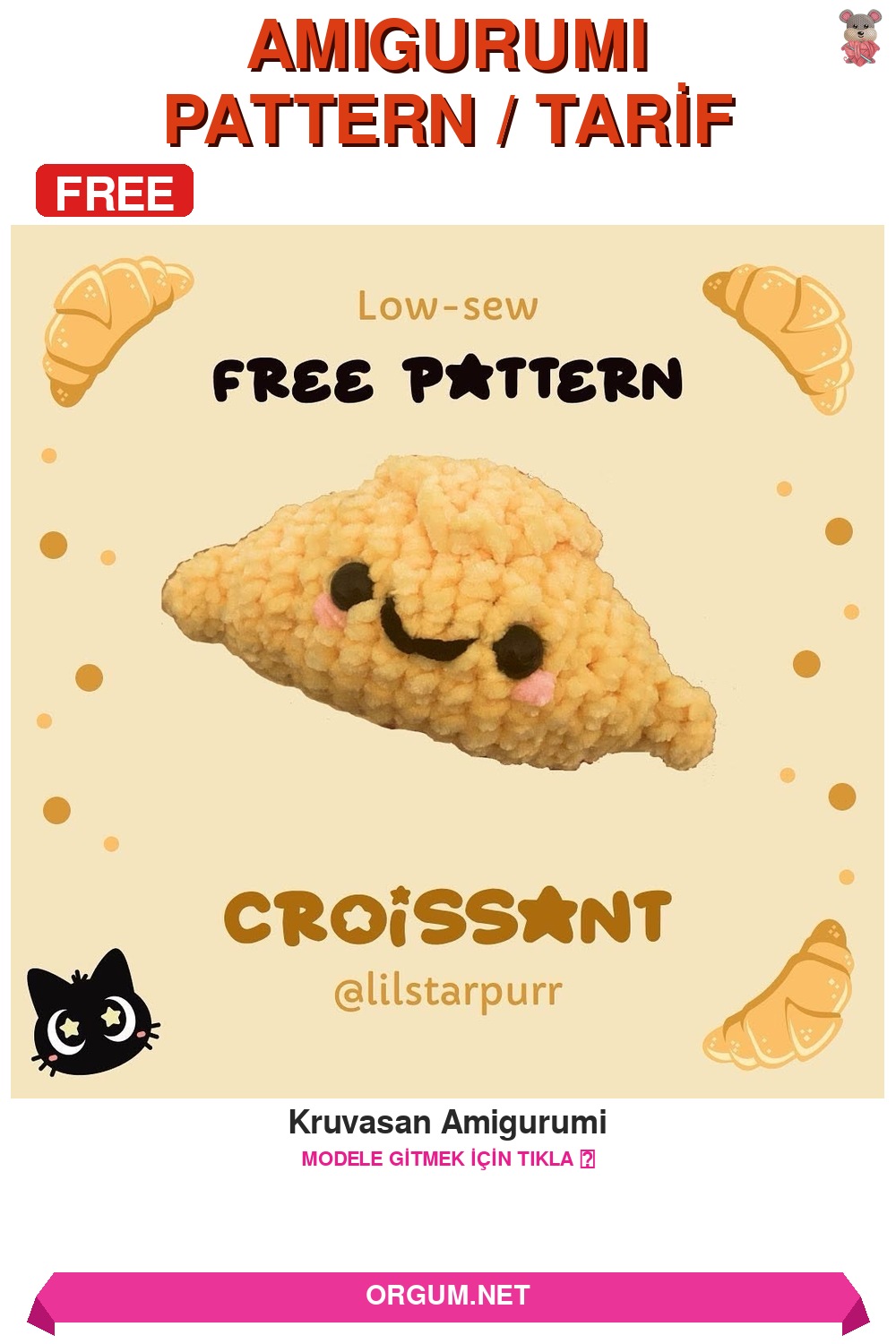 Kruvasan Amigurumi Amigurumi Tarifi Pin