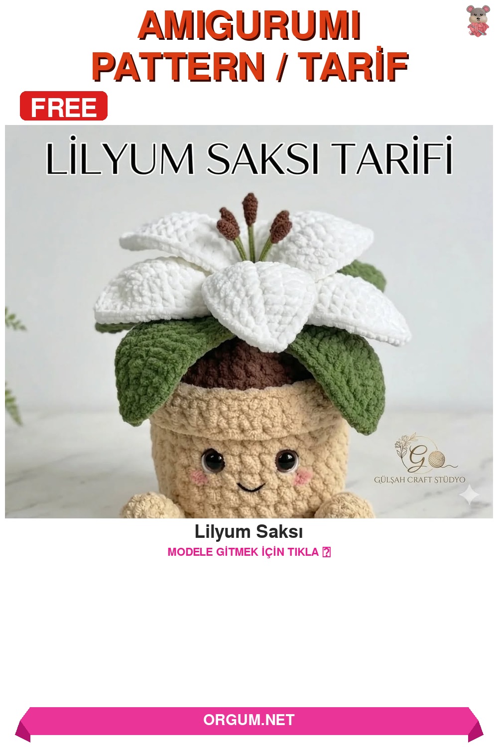 Lilyum Saksı Amigurumi Tarifi Pin