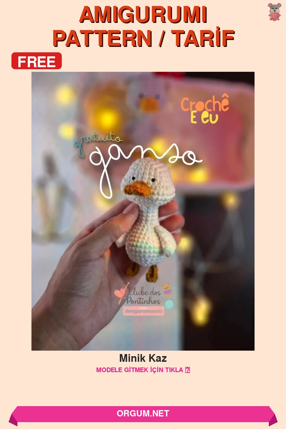 Minik Kaz Amigurumi Tarifi Pin