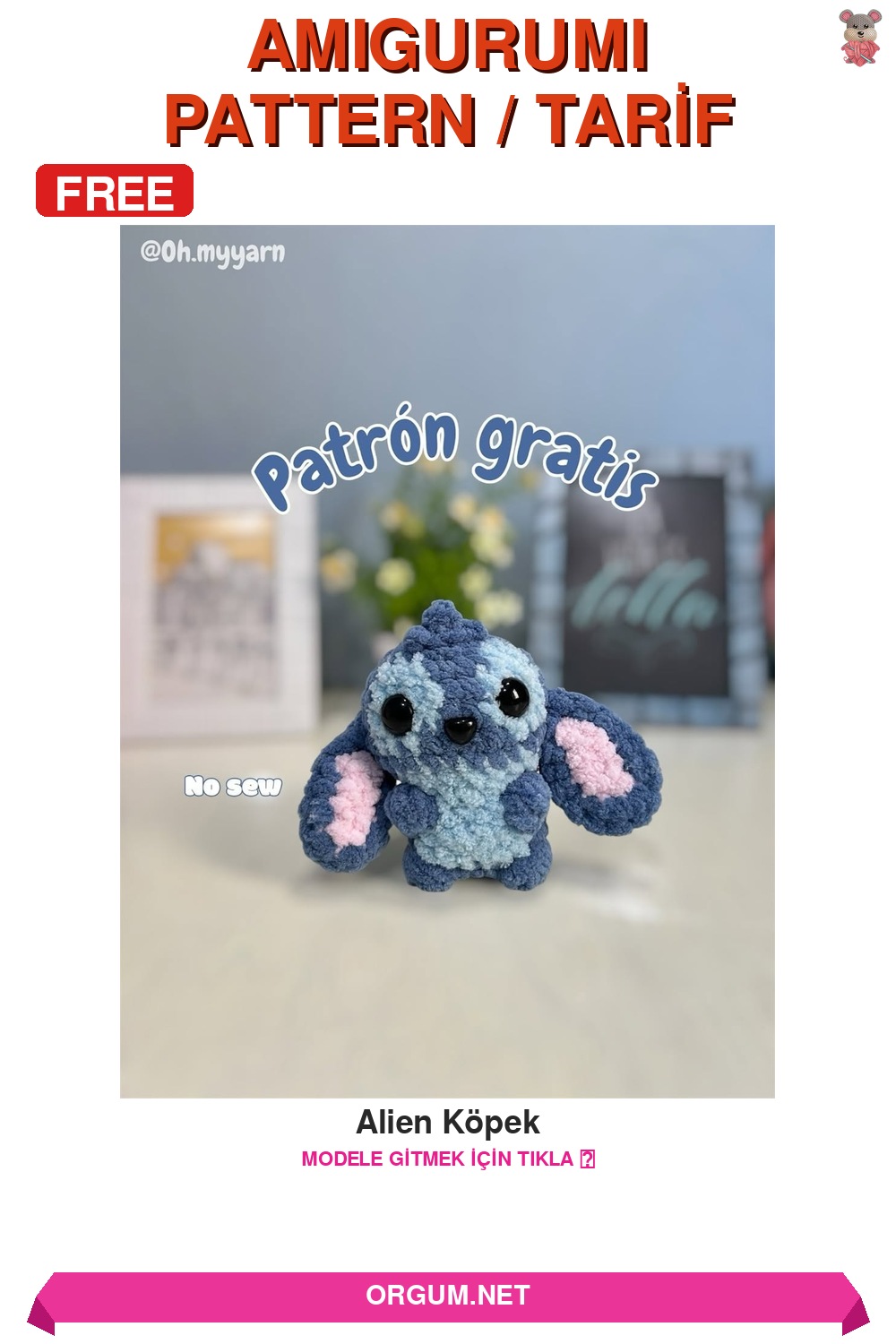 Alien Köpek Amigurumi Tarifi Pin