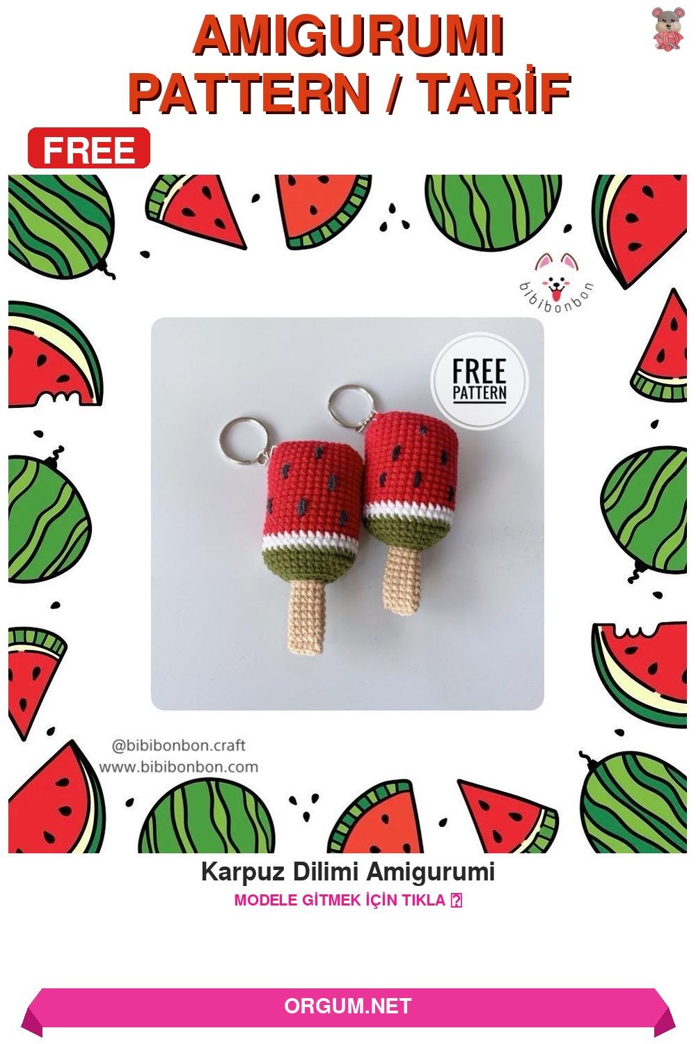Karpuz Dilimi Amigurumi Amigurumi Tarifi Pin