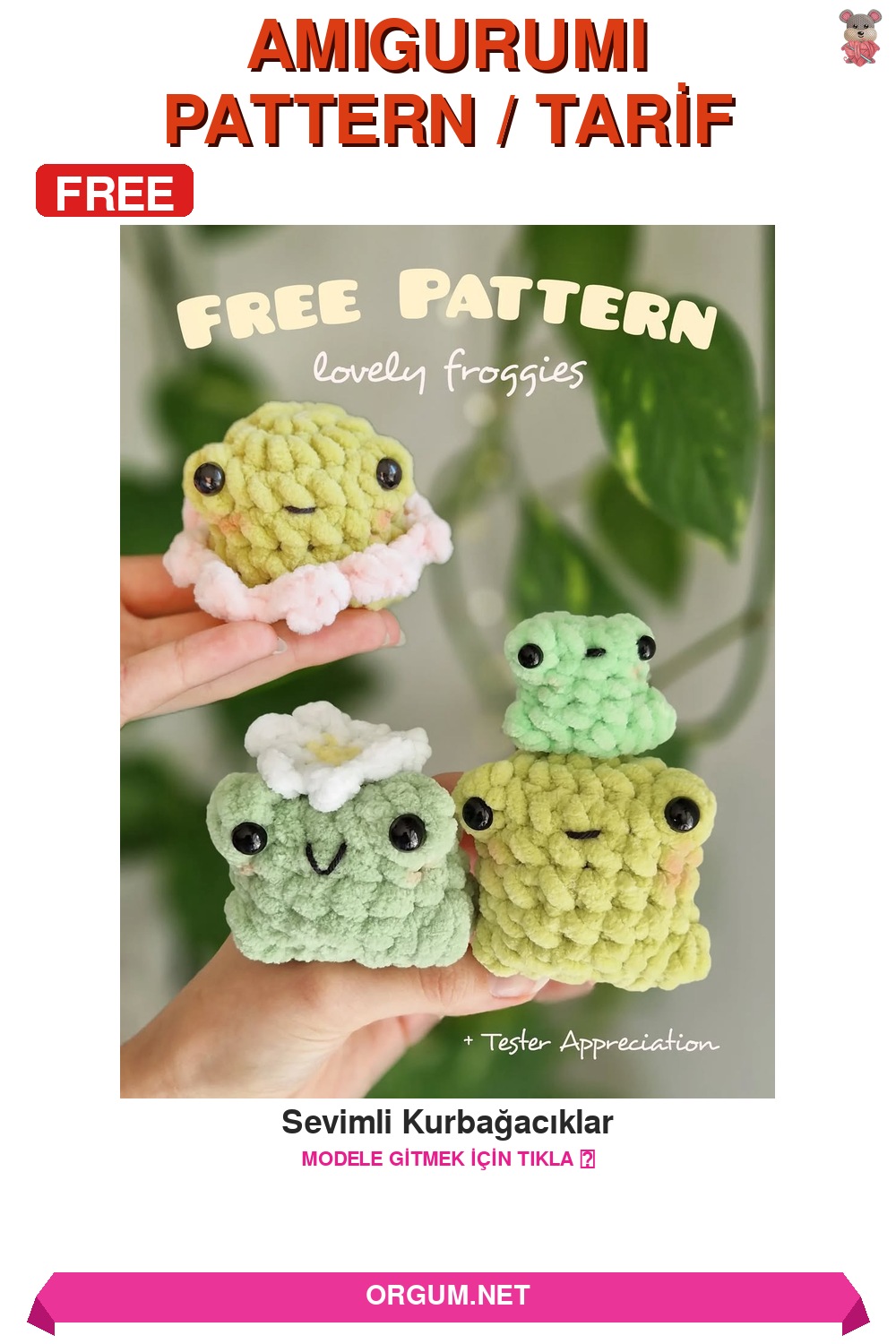 Sevimli Kurbağacıklar Amigurumi Tarifi Pin