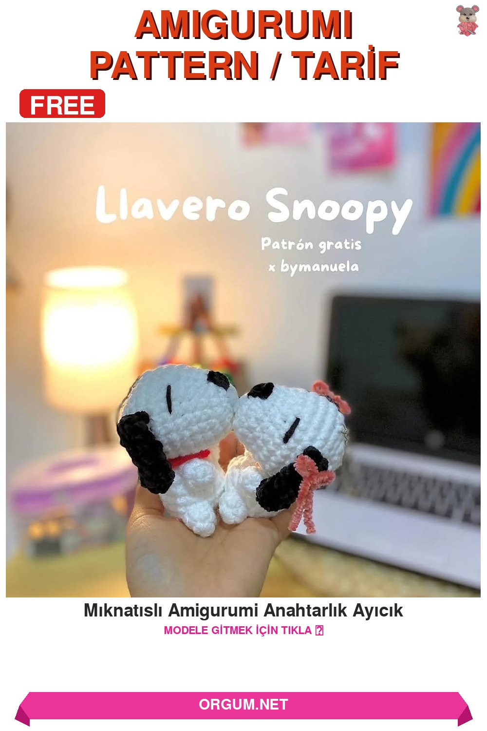 Mıknatıslı Amigurumi Anahtarlık Ayıcık Amigurumi Tarifi Pin