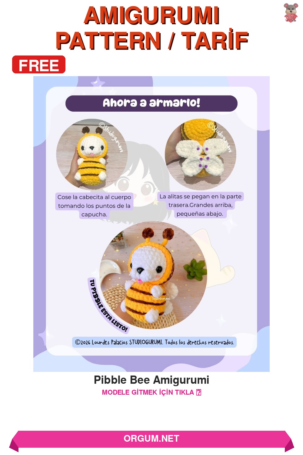 Pibble Bee Amigurumi Tarifi: Şönil İple Sevimli Arı Yapımı 7 Pibble Bee Amigurumi Amigurumi Tarifi Pin