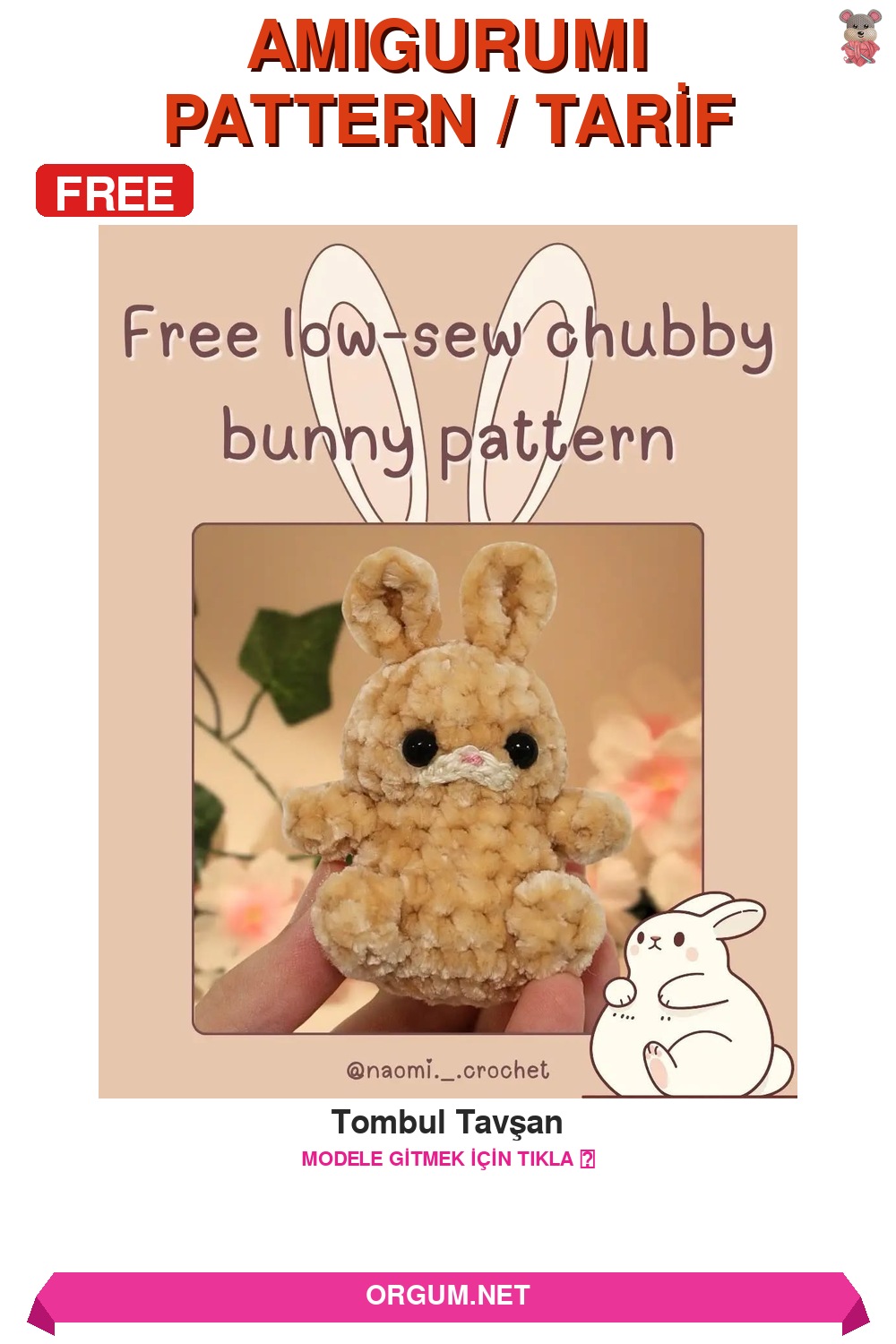 Tombul Tavşan Amigurumi Tarifi Pin