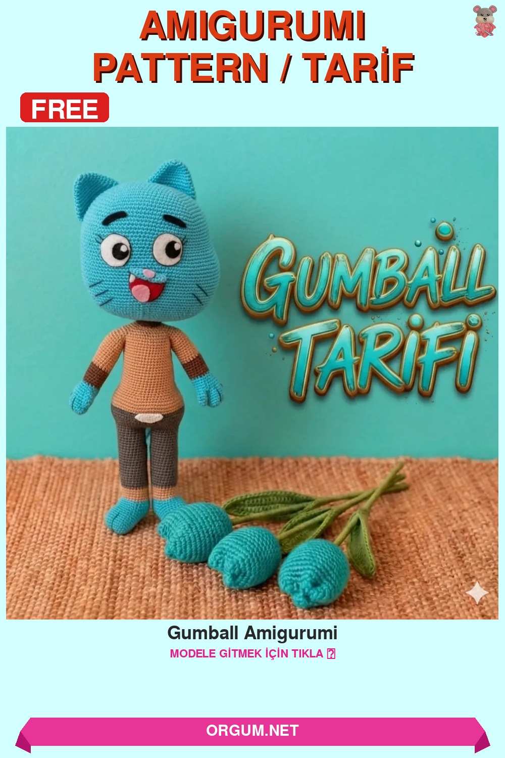 Gumball Amigurumi Amigurumi Tarifi Pin