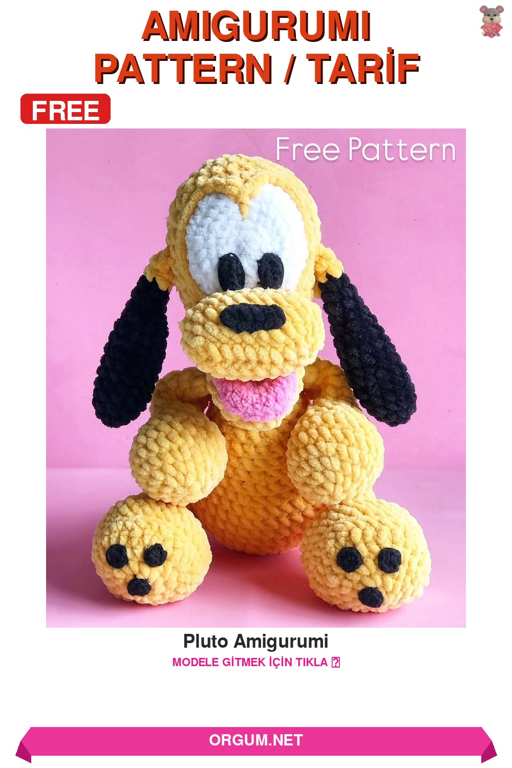 Pluto Amigurumi Amigurumi Tarifi Pin