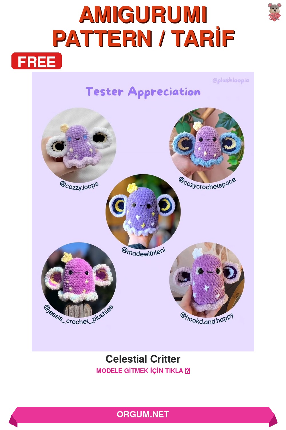Celestial Critter Amigurumi Tarifi Pin