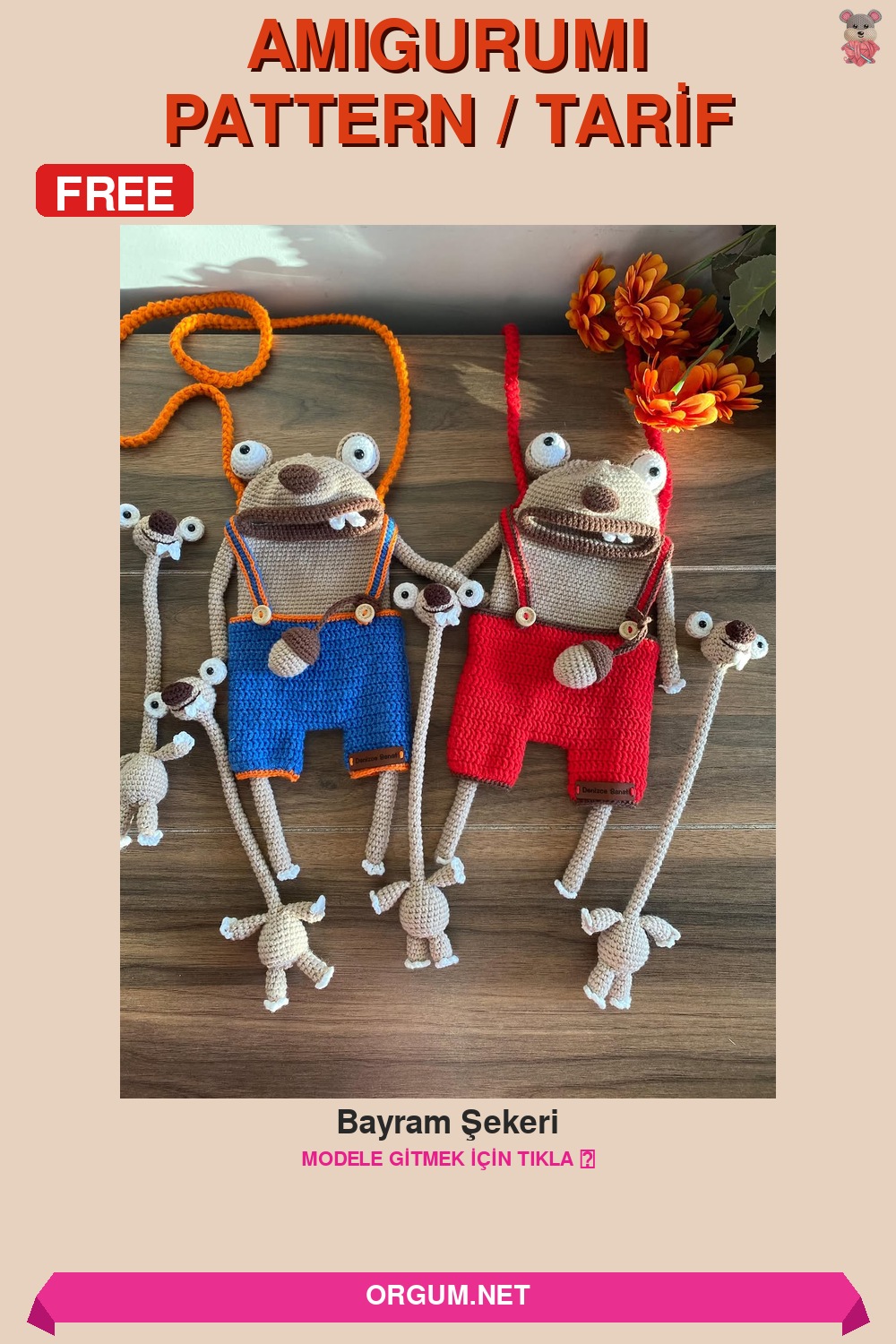 Bayram Şekeri Amigurumi Tarifi Pin