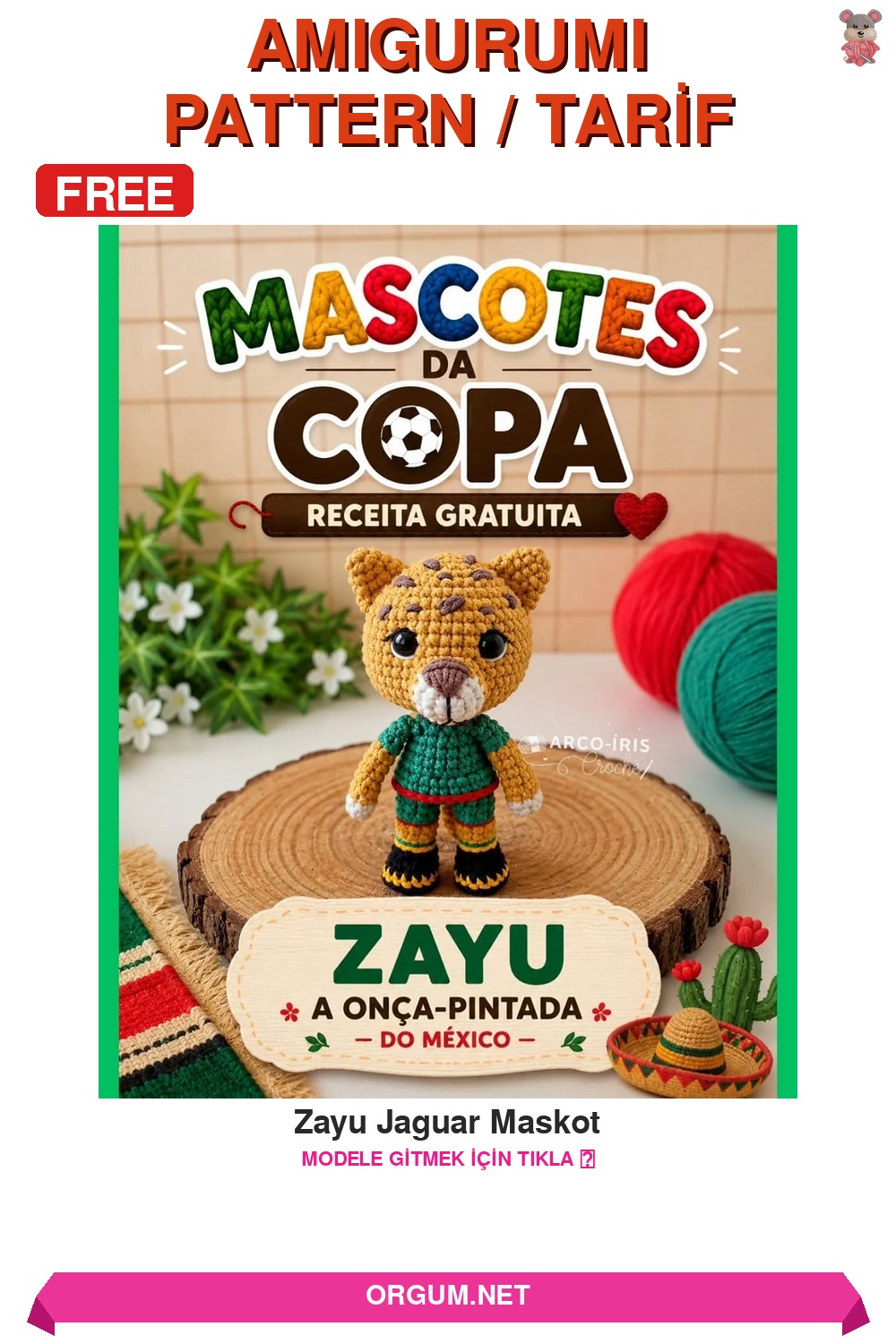 Zayu Jaguar Maskot Amigurumi Tarifi Pin