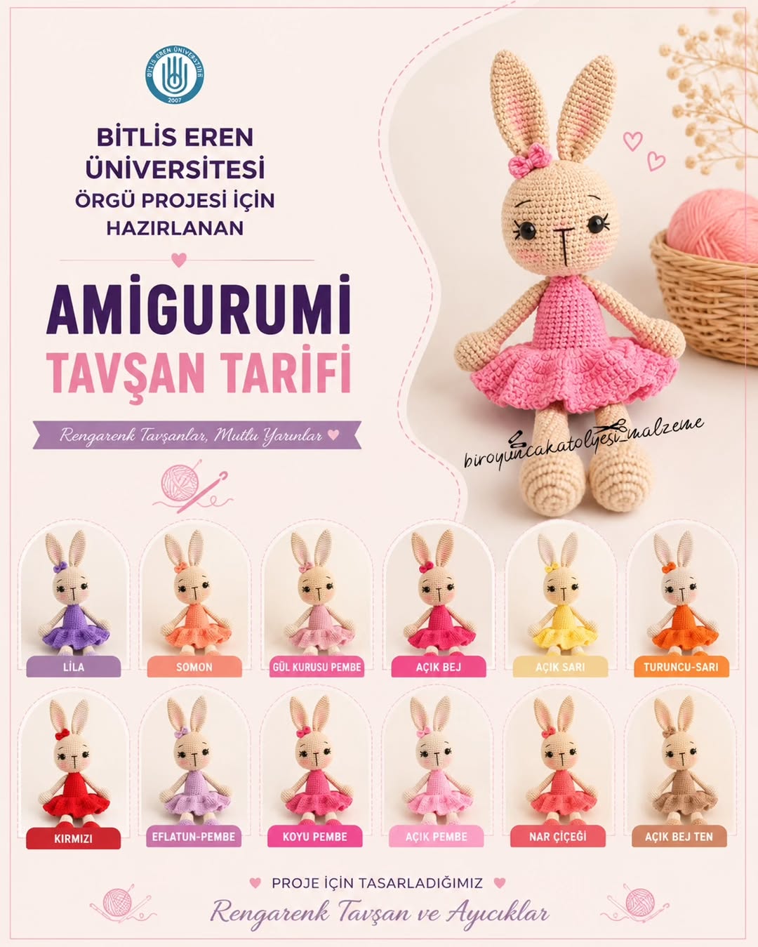 Elbiseli Amigurumi Tavşan Amigurumi