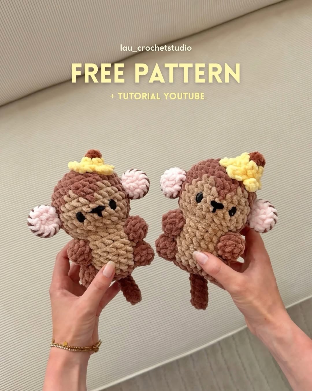 Küçük Maymun Amigurumi (Muzlu) Amigurumi