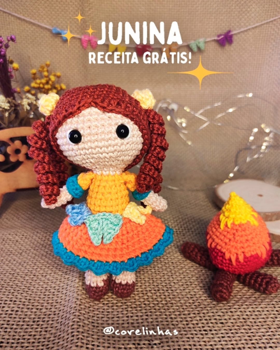 Junina Bebeği (Festa Junina Kızı) Amigurumi