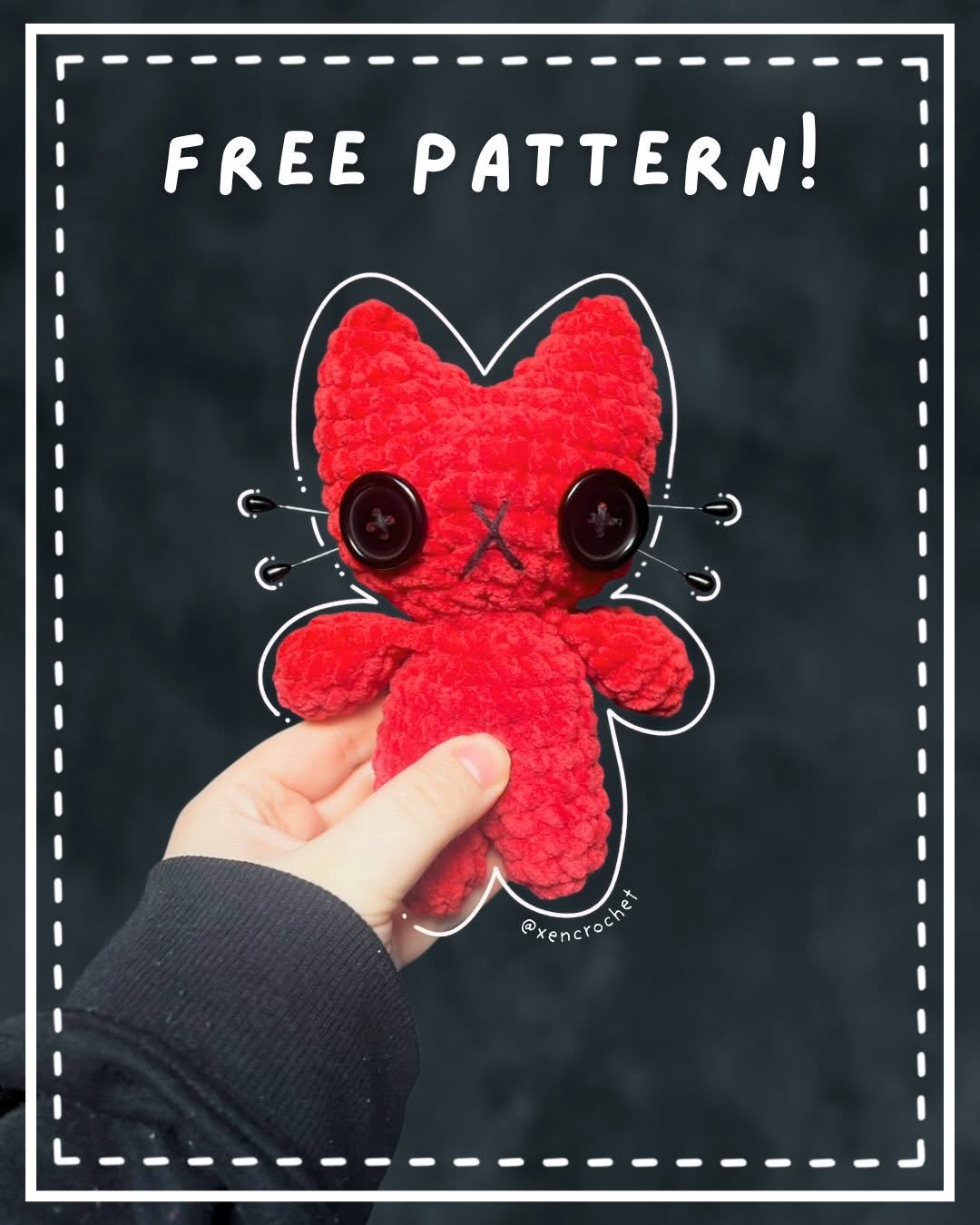 Edgy Emo Kedi (Edgy Emo Cat) Amigurumi