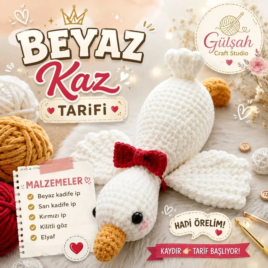 Beyaz Kaz Amigurumi