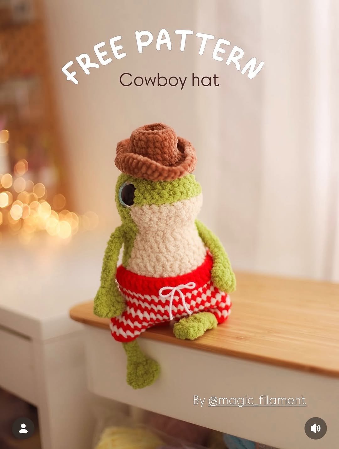 Amigurumi Kovboy Şapkası (Kurbağa Aksesuarı) Amigurumi