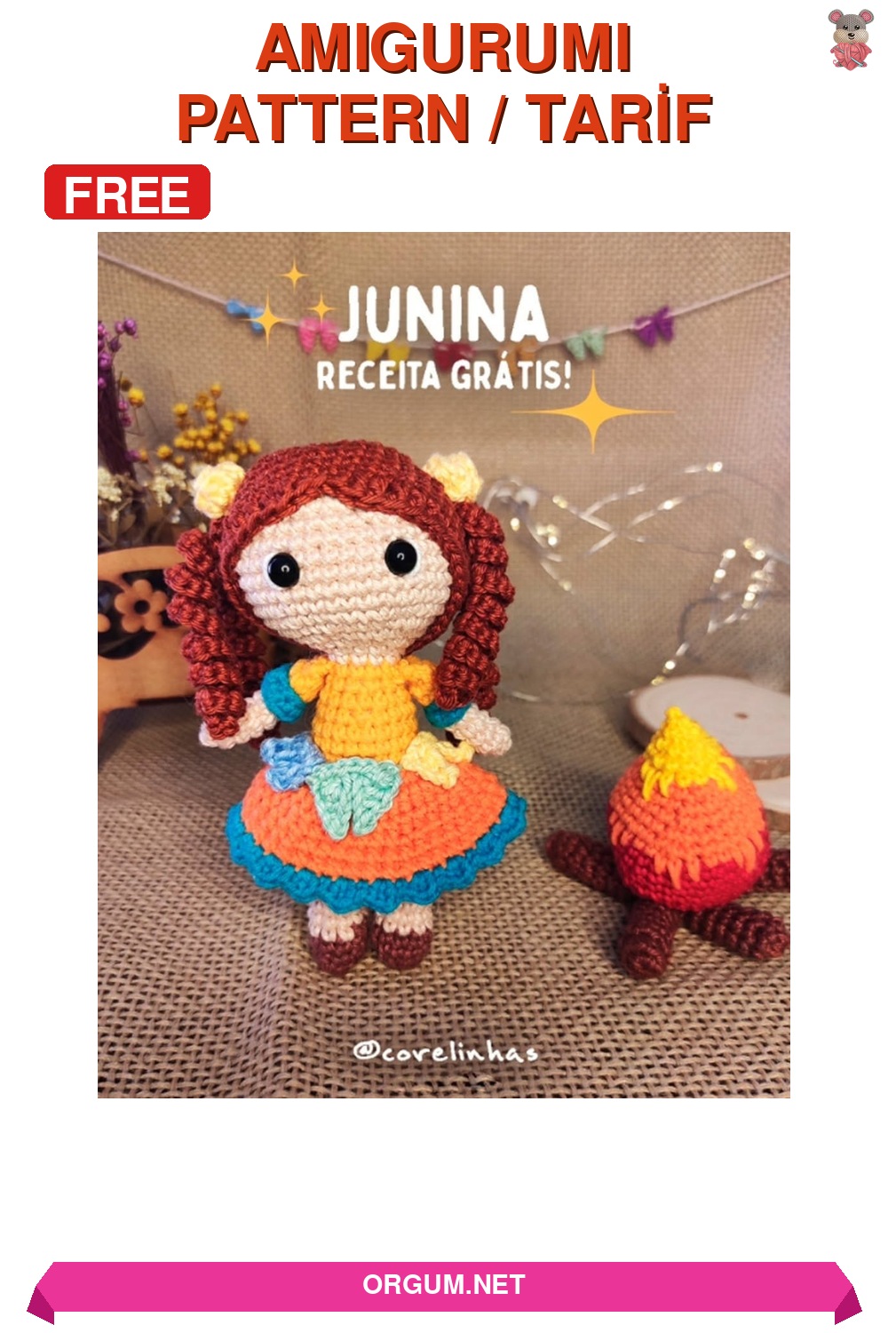 Junina Bebeği (Festa Junina Kızı) Amigurumi Tarifi Pin