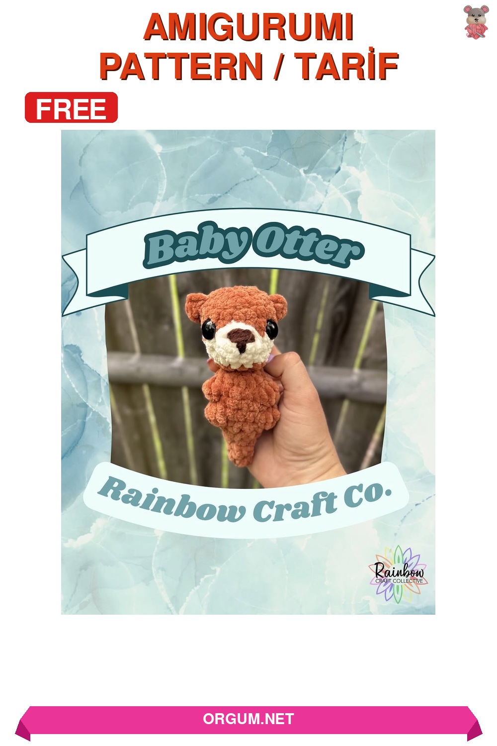 Marcus Yavru Su Samuru (Baby Otter) Amigurumi Tarifi Pin