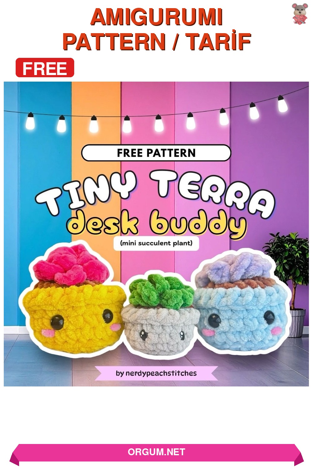 Tiny Terra Mini Saksı Bitkisi (Masa Dostu) Amigurumi Amigurumi Tarifi Pin