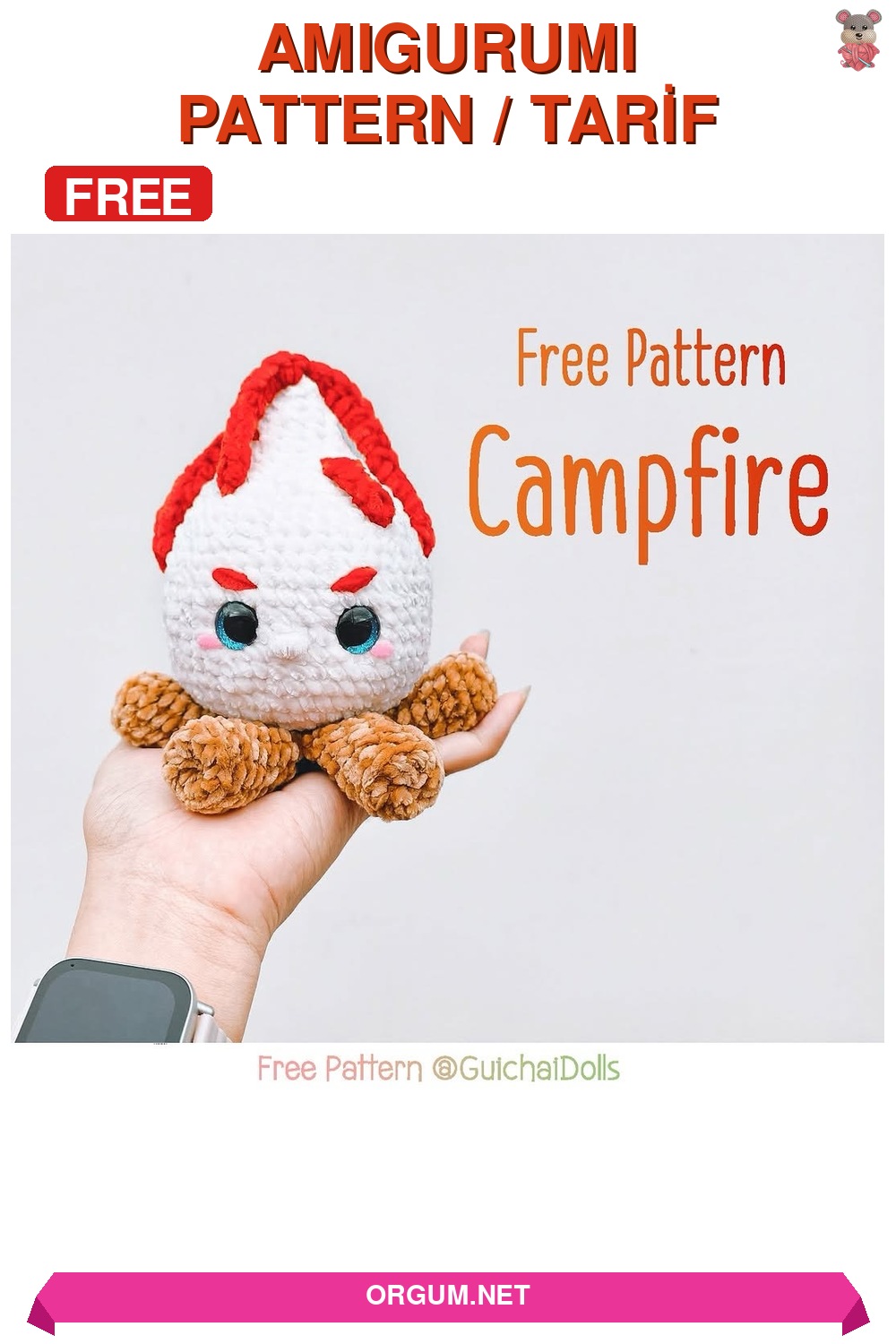 Kamp Ateşi (Campfire) Amigurumi Amigurumi Tarifi Pin