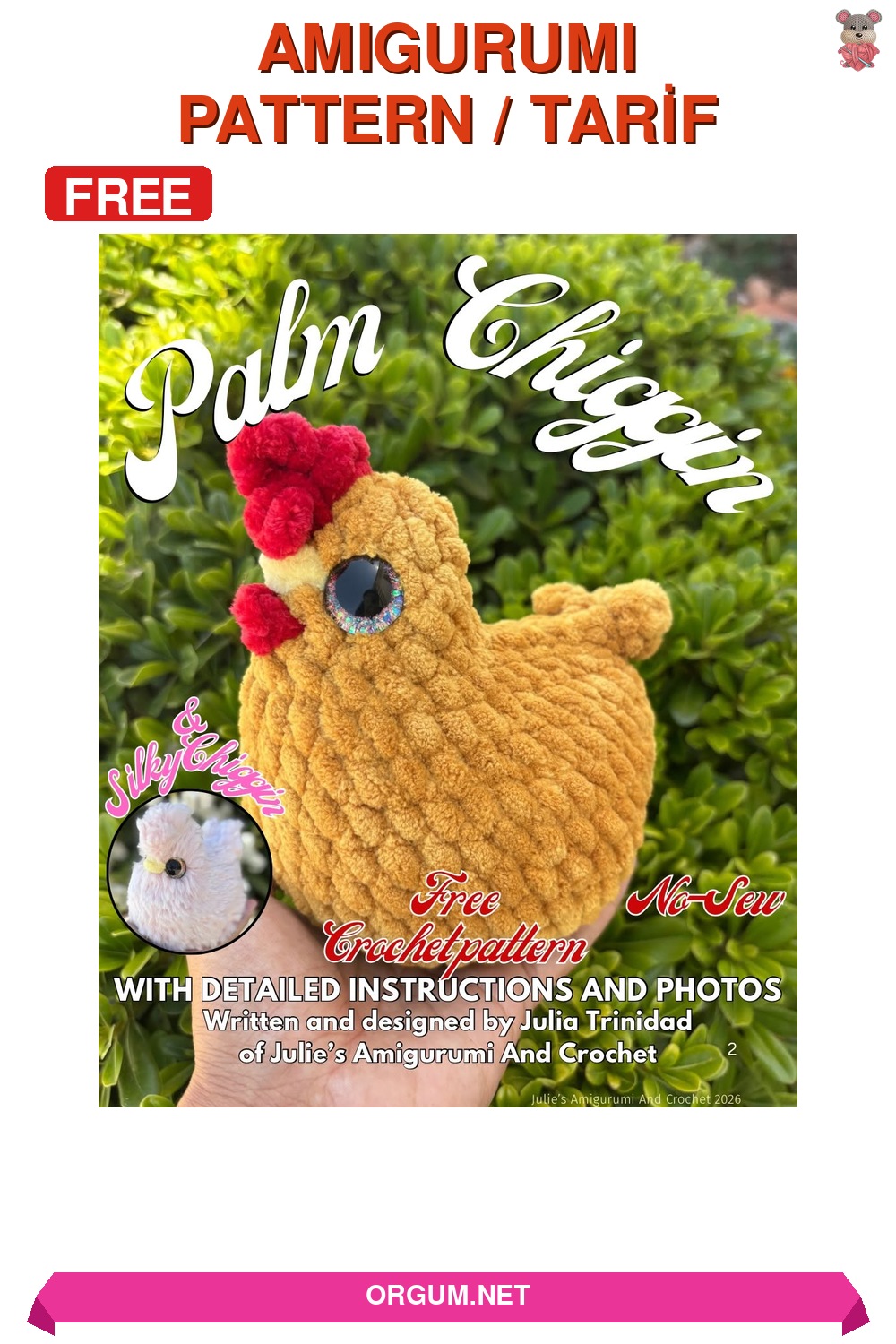 Avuç İçi Civciv (Palm Chiggin) Amigurumi Tarifi Pin