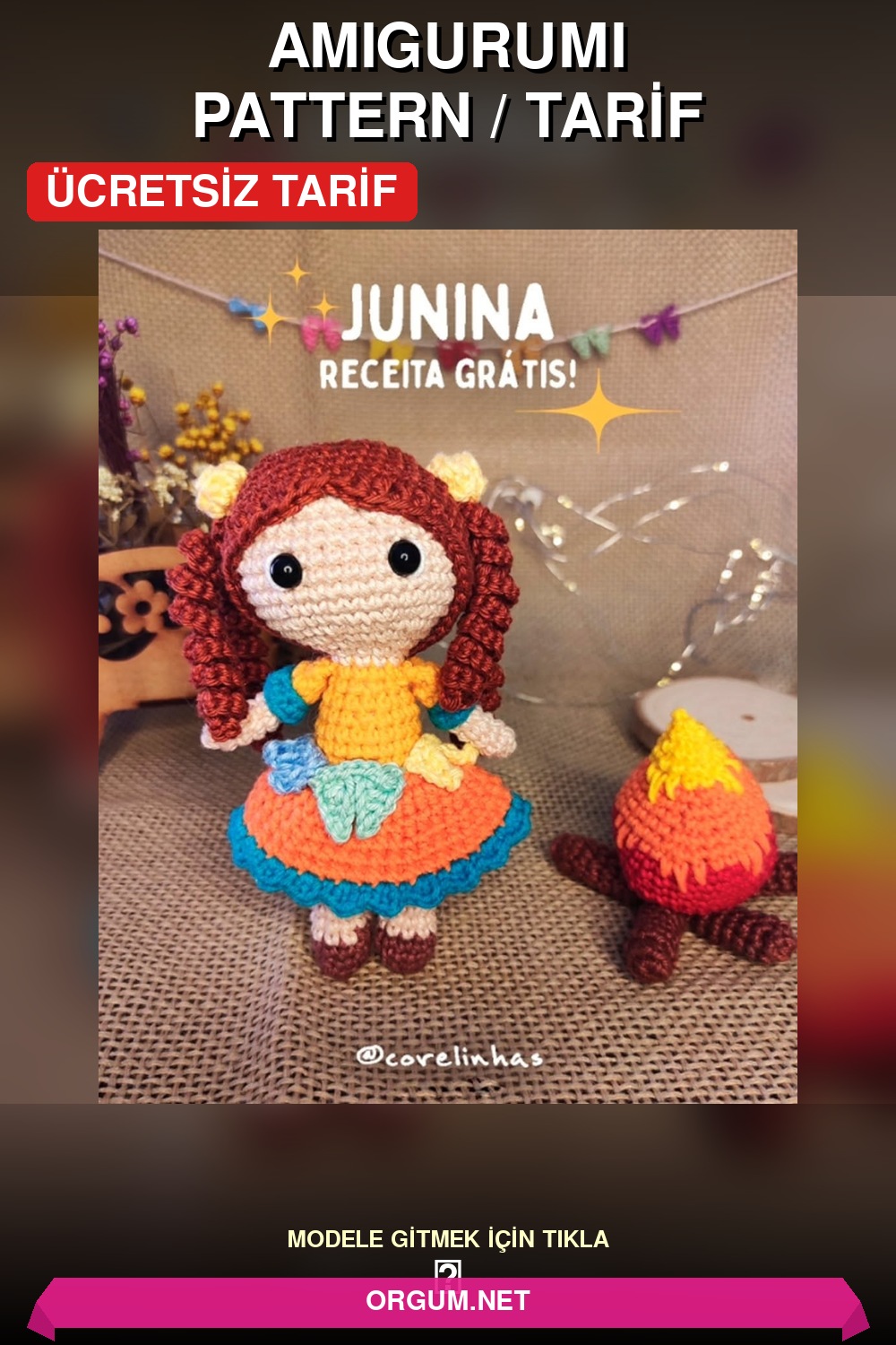 Junina Bebeği (Festa Junina Kızı) Amigurumi Tarifi Pin