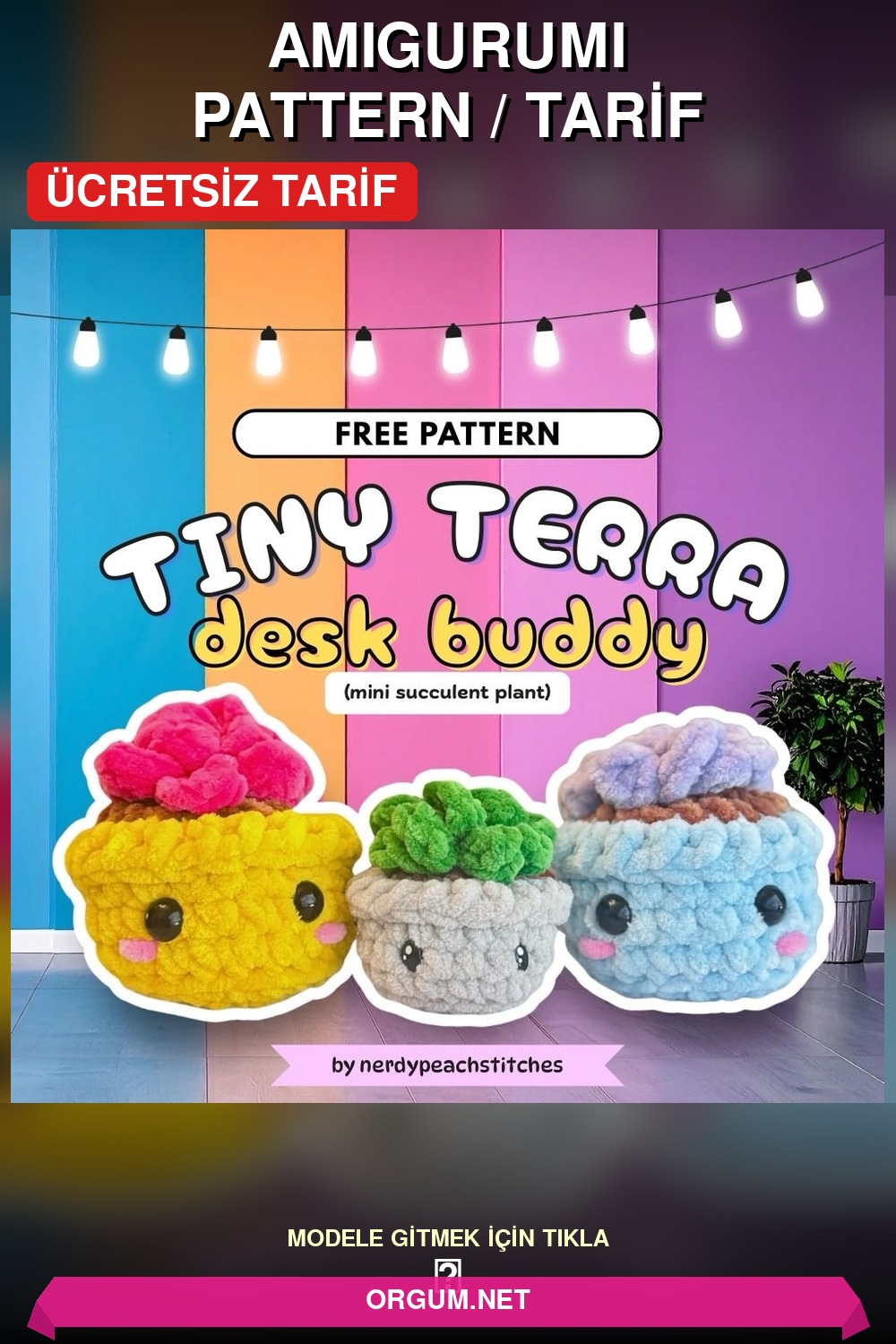 Tiny Terra Mini Saksı Bitkisi (Masa Dostu) Amigurumi Amigurumi Tarifi Pin