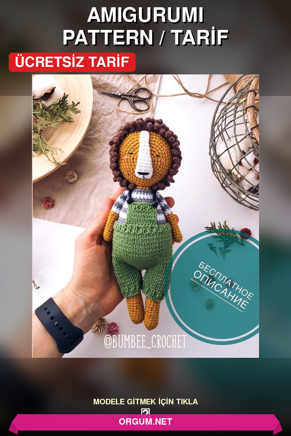 Bonifasyus Aslan Amigurumi Tarifi - Ücretsiz Türkçe Örgü Anlatımı 5 Bonifasyus Aslan (Lev Bonifatiy) Amigurumi Tarifi Pin