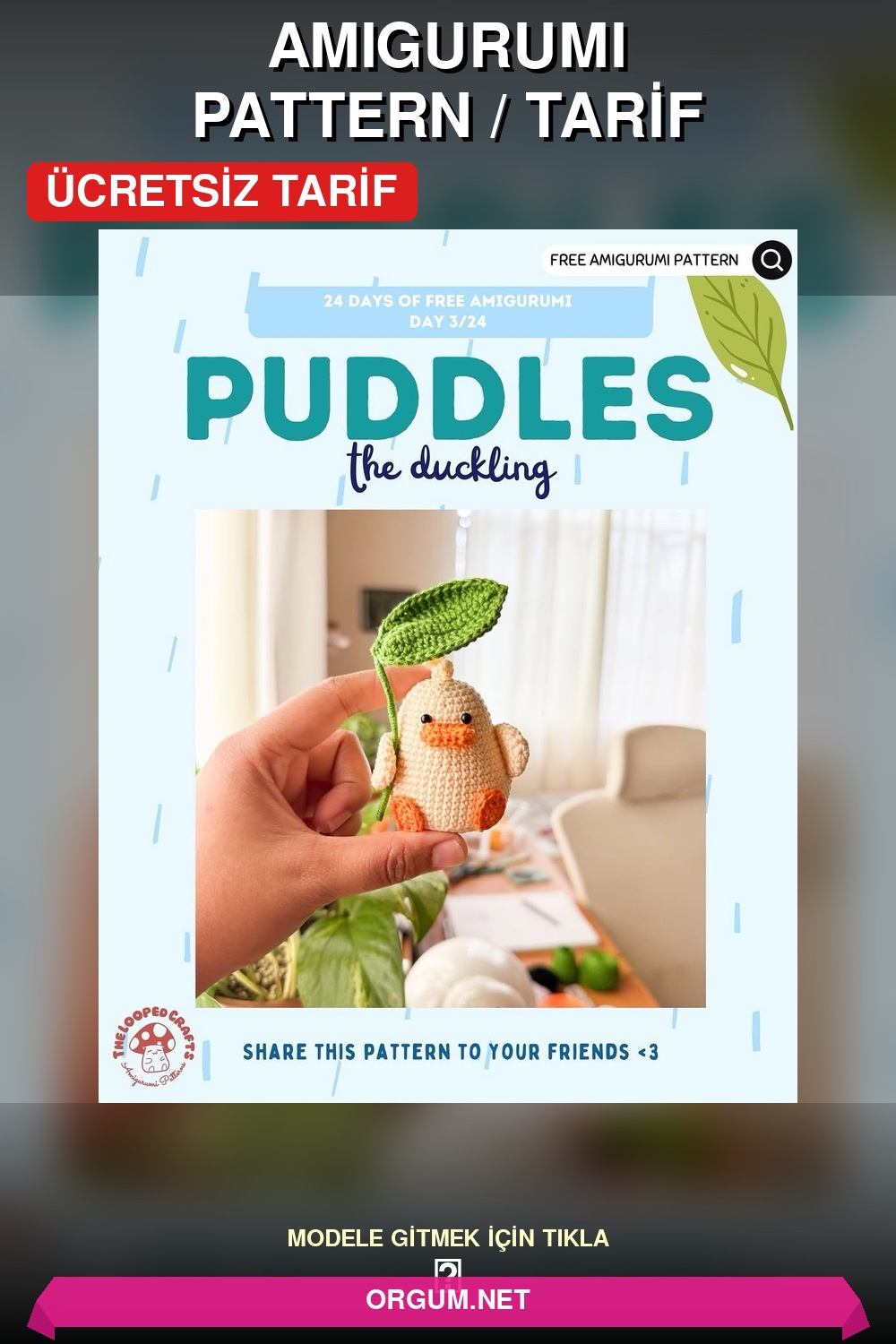 Puddles Ördek Amigurumi Amigurumi Tarifi Pin
