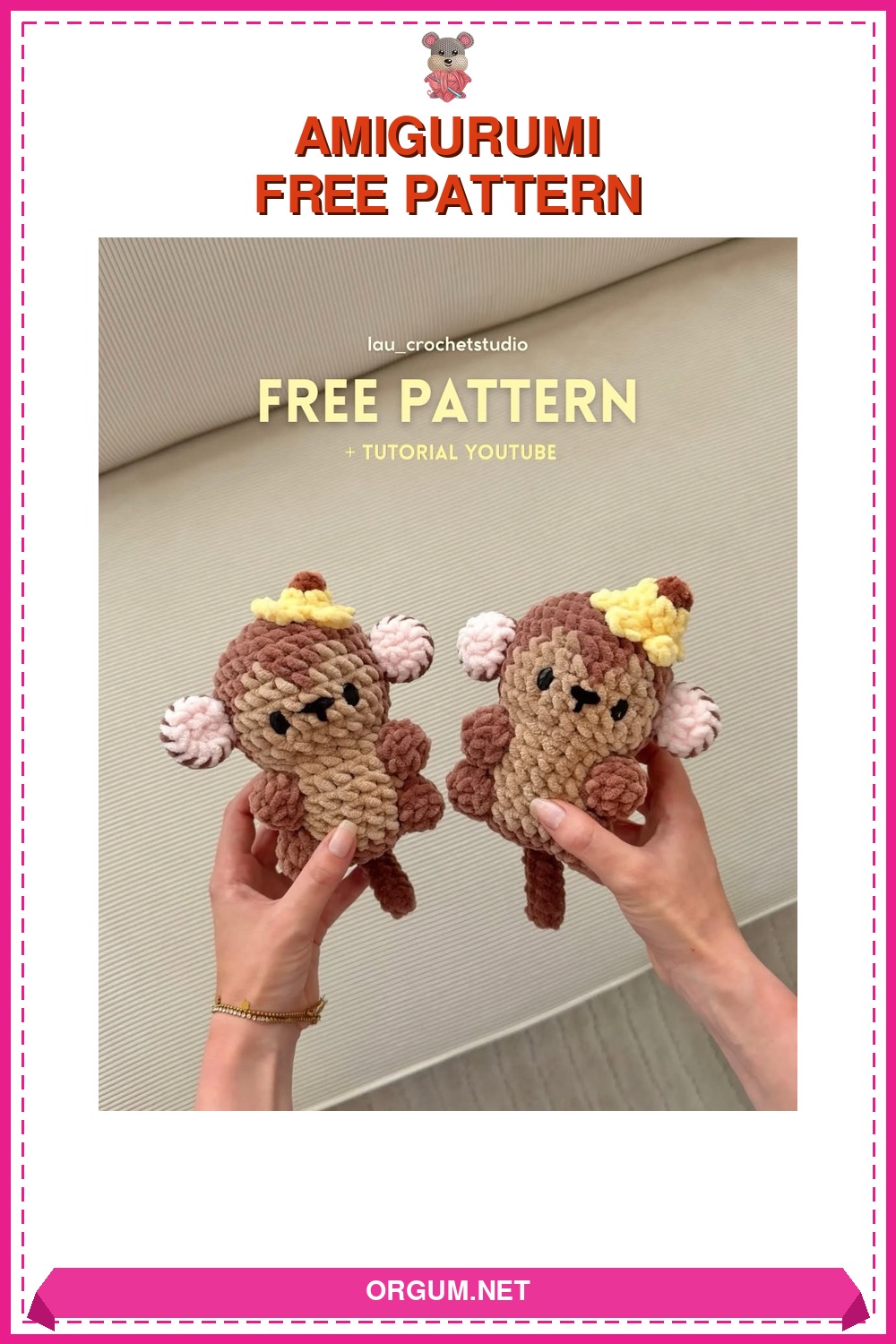 Küçük Maymun Amigurumi (Muzlu) Amigurumi Tarifi Pin