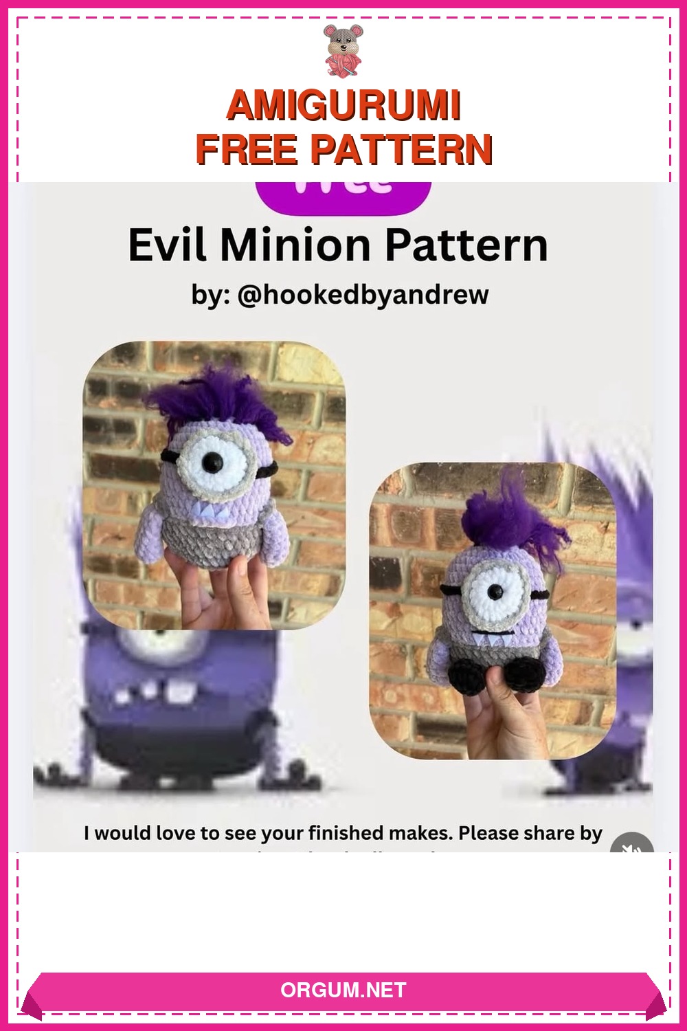 Kötü Minyon Amigurumi Tarifi - Ücretsiz Türkçe Örgü Anlatımı 8 Kötü Minyon (Evil Minion) Amigurumi Tarifi Pin