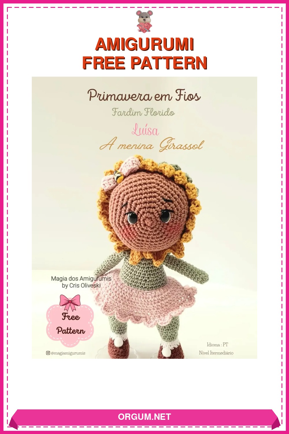 Luísa Ayçiçeği Kız Amigurumi Ücretsiz Tarifi - Portekizceden Türkçeye Çeviri 8 Luísa - Ayçiçeği Kız Amigurumi Amigurumi Tarifi Pin