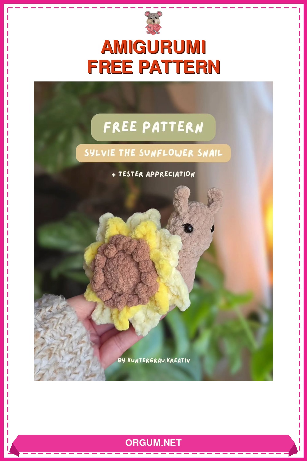 Ayçiçek Salyangozu Sylvie Amigurumi Ücretsiz Türkçe Tarifi 8 Ayçiçek Salyangozu Sylvie Amigurumi Tarifi Pin