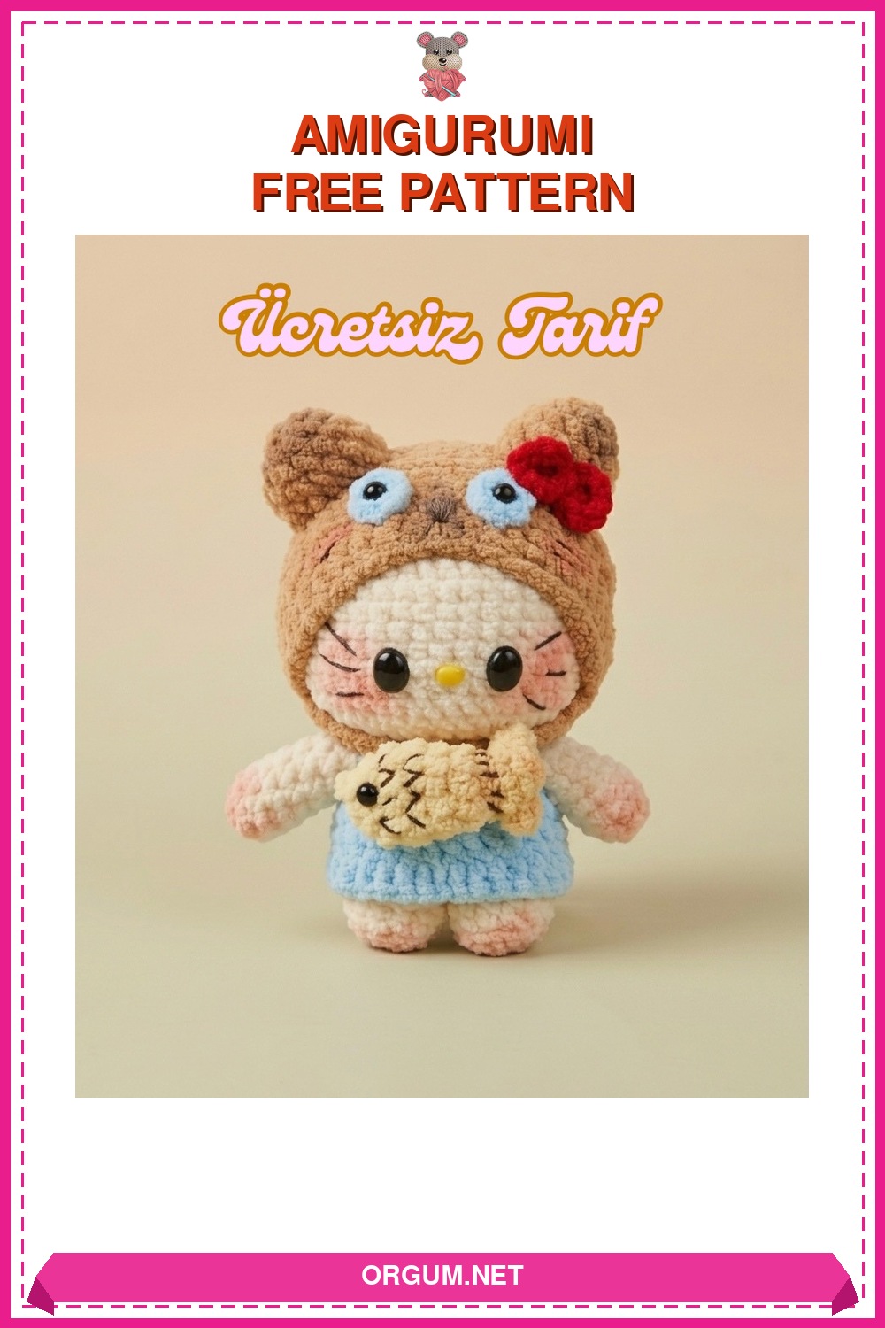 Kapüşonlu Ve Balıklı Amigurumi Kız Bebek Yapılışı - Ücretsiz Tarif 6 Kapüşonlu Ve Balıklı Amigurumi Kız Bebek Amigurumi Tarifi Pin
