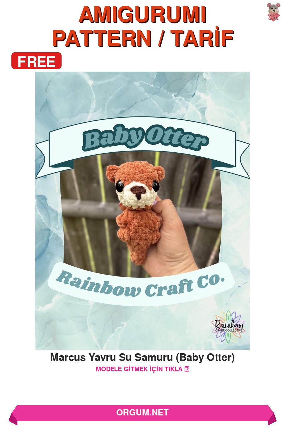 Marcus Yavru Su Samuru (Baby Otter) Amigurumi Tarifi Pin